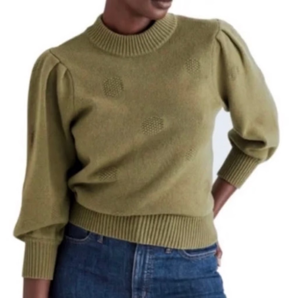 Madewell green knit sweater size medium